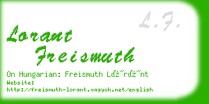 lorant freismuth business card